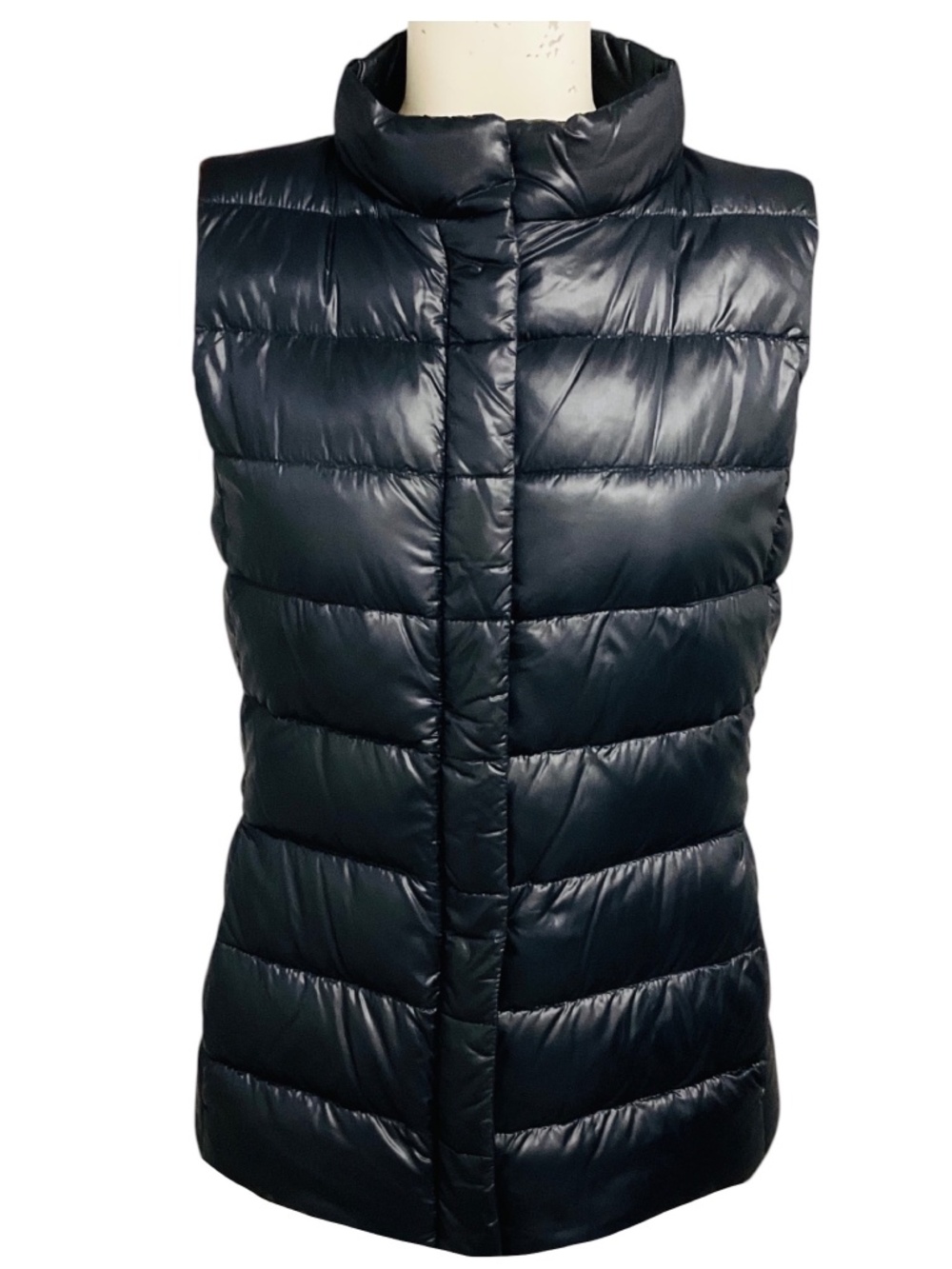 HERNO BLACK ICONICO GIULIA LIGHTWEIGHT QUILTED DOWN PUFFER VEST